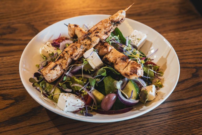 Souvlaki Sticks and Salad